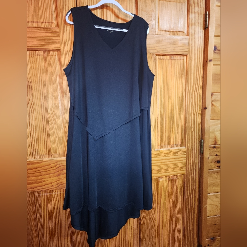 Cuddl duds black midi dress plus 2x